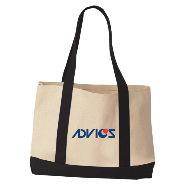 Advics Printed - Windward Large Cotton Canvas Classic Resort Tote Thumbnail
